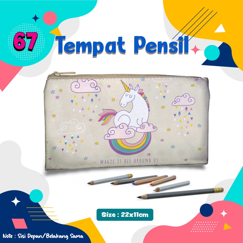 

Tempat Pensil Case Motif Gambar Unicorn