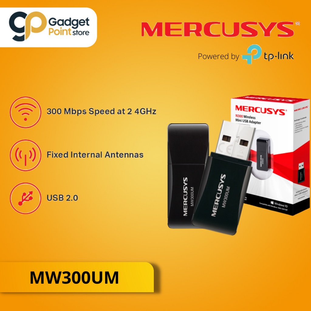 Mercusys MW300UM/N300 | Wireless Mini USB Adapter - Garansi 1 Tahun