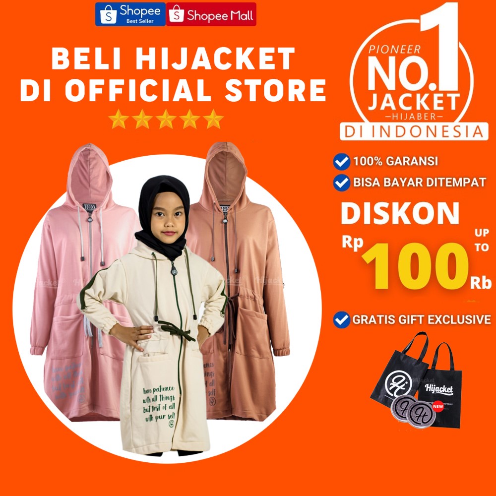 ⭐️FREE ONGKIR⭐️ HIJACKET KIDS DEVINNA ORIGINAL JAKET ANAK WANITA  ANAK MUSLIMAH HIJABER NO.1 INDONES