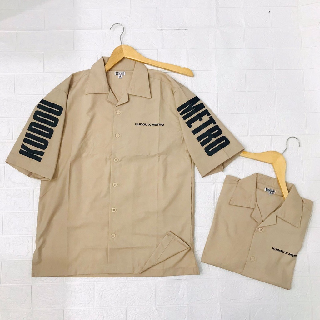 Kemeja Kudou x Metro Official Shirt Cream Kemeja Wibu