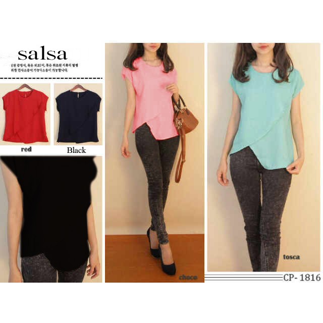 [Salsa RO] Blouse Wanita Twiscont Hitam/Salem