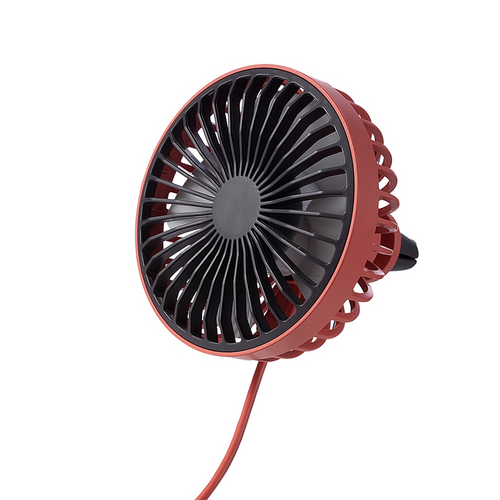 [huite]Car Fan USB Electric Adjustable Car Fan 360° Rotating Non-slip Air Conditioning Outlet Cooler