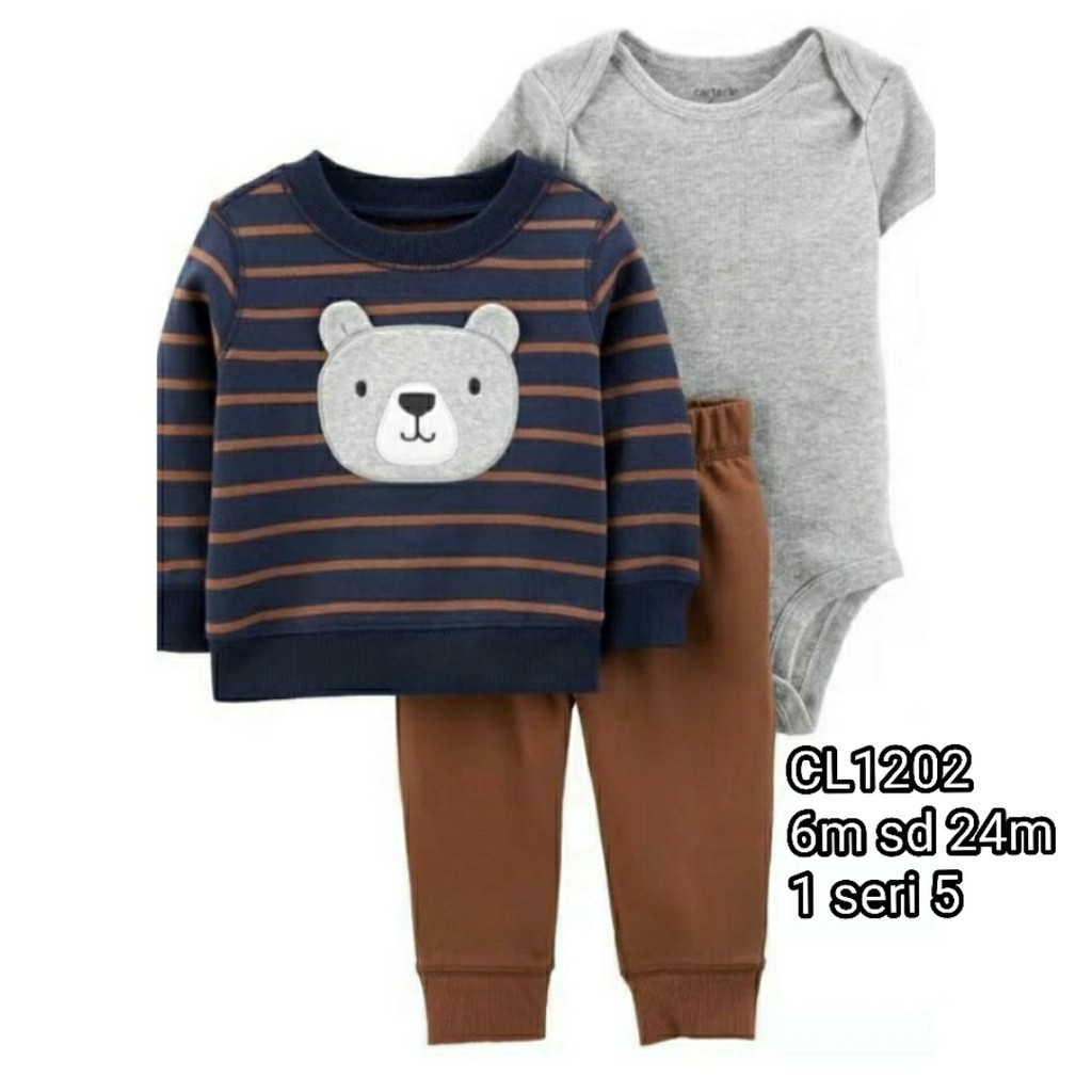 Catell Love Setelan sweter 3in1 Baby Boy&amp;Girl