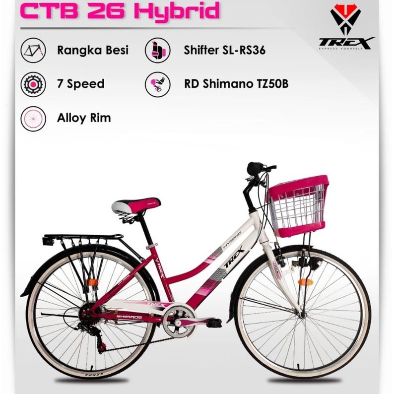 Termurah sepeda perempuan ctb/mini 26 inch trex/phoenix/unity starlight/atlantis/pacific ravella dll