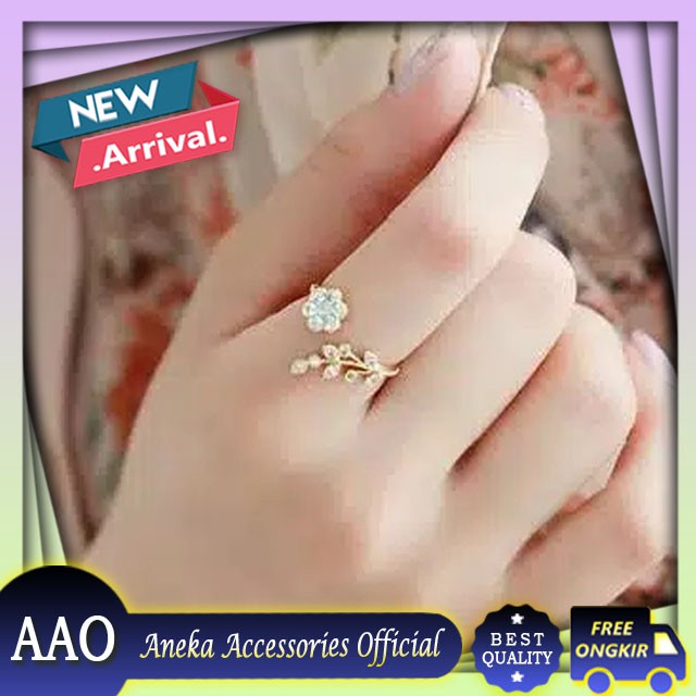 GF / CC004 - Cincin Mata Berlian Imitasi Import / Cincin Wanita Elegant Korea Style / Cincin Cewek