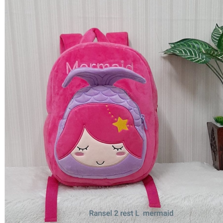 Toysopedia Backpack Tas Ransel Mermaid size L/Tas Anak Tk SD/Tas Mermaid/Kado Tas Anak