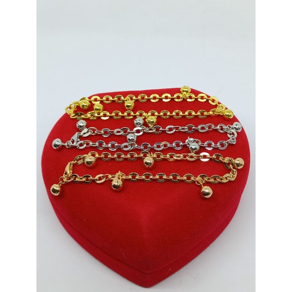 gelang kaki nori hollo anak +6bel/ gelang perak asli silver 925 lapis emas/gelang kaki fashion anak