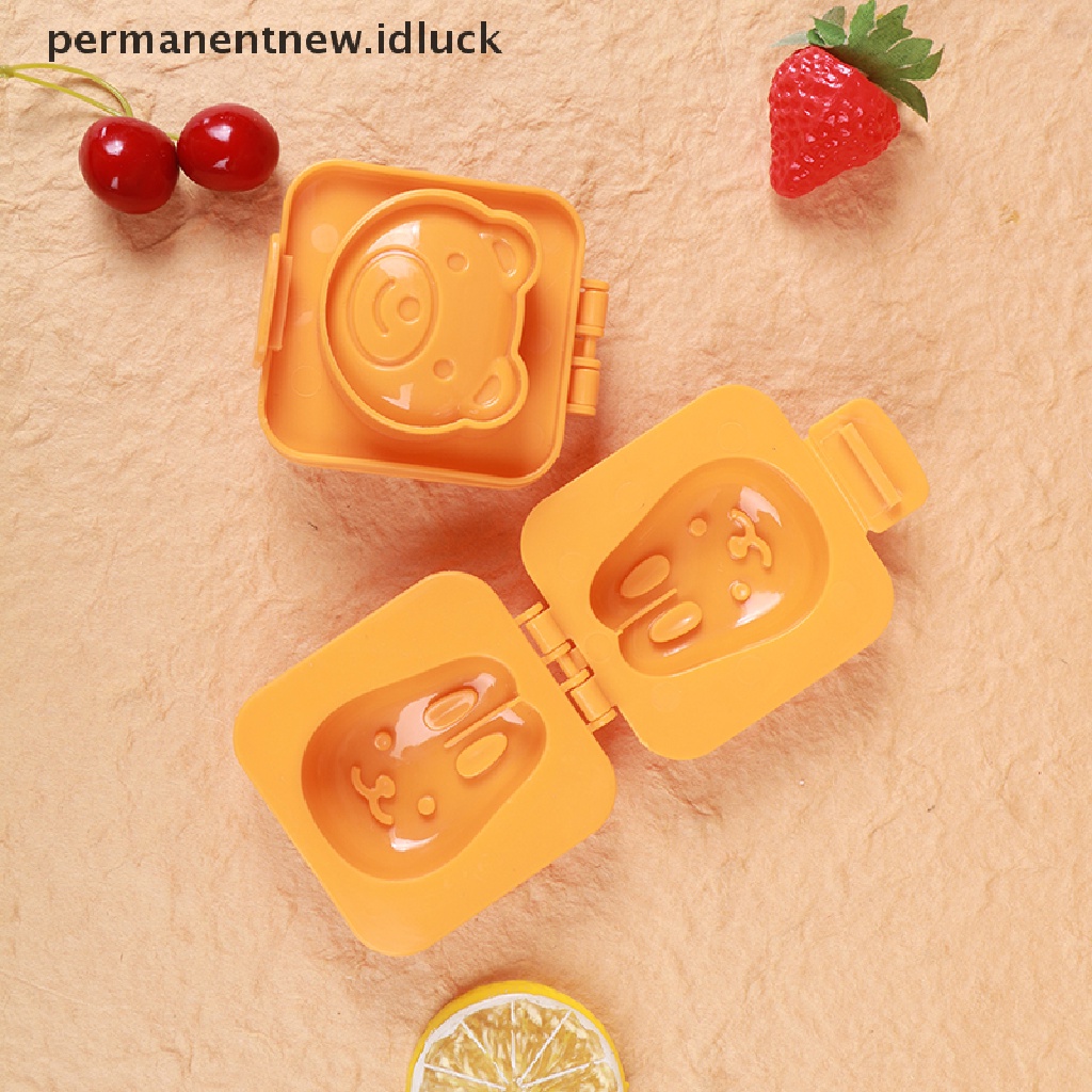 2 Pcs Cetakan Pemotong Telur Bentuk Kartun 3D Untuk Dekorasi Bento