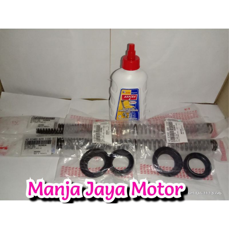 paket seal shock + pershock(kanan kiri) + oli shock aspira for vario 125/150/beat pop/beat fi/ genio