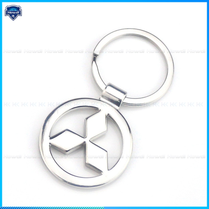 Gantungan Kunci Mobil Bentuk Logo 3D Bahan Stainless Steel