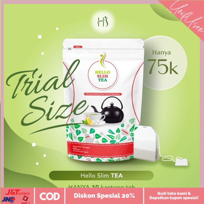 

⭐COD⭐ Hello Slim Herbal Slimming Tea - Trial (isi 10)