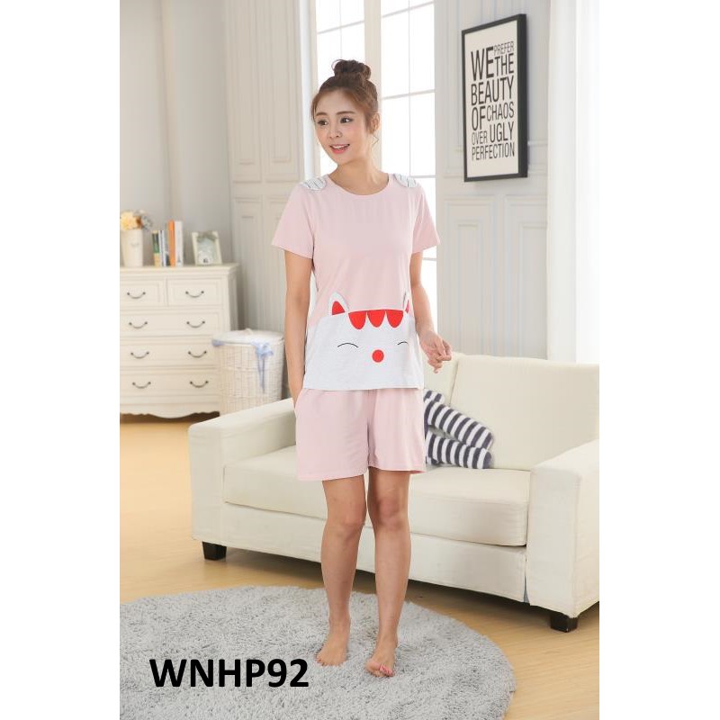 Baju Tidur Wanita Cat Pink - Ukuran XXL - Remaja - WNHP92