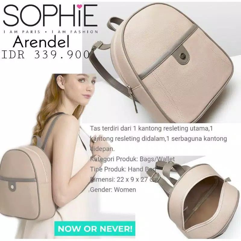 TAS ARENDEL SOPHIE MARTIN / tas ransel mini / tas kuliah / tas hangout