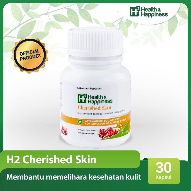 H2 Cherished Skin Suplemen Kesehatan Kulit Health & Happiness Original 30 Kapsul