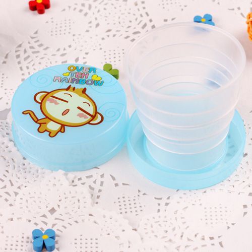 OS Gelas Portable Karakter Plastic Cup Tempat Minum Gelas Plastik Lipat