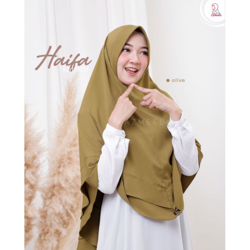 Haifa Khimar by Azmeela hijab instant simple syar'i Zara crepe pad-2