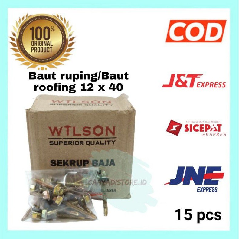 [Harga Kotak] Baut Ruping/Baut Roofing/Paku Ruping/Paku Roofing Wilson Baja Ringan 12 x 40
