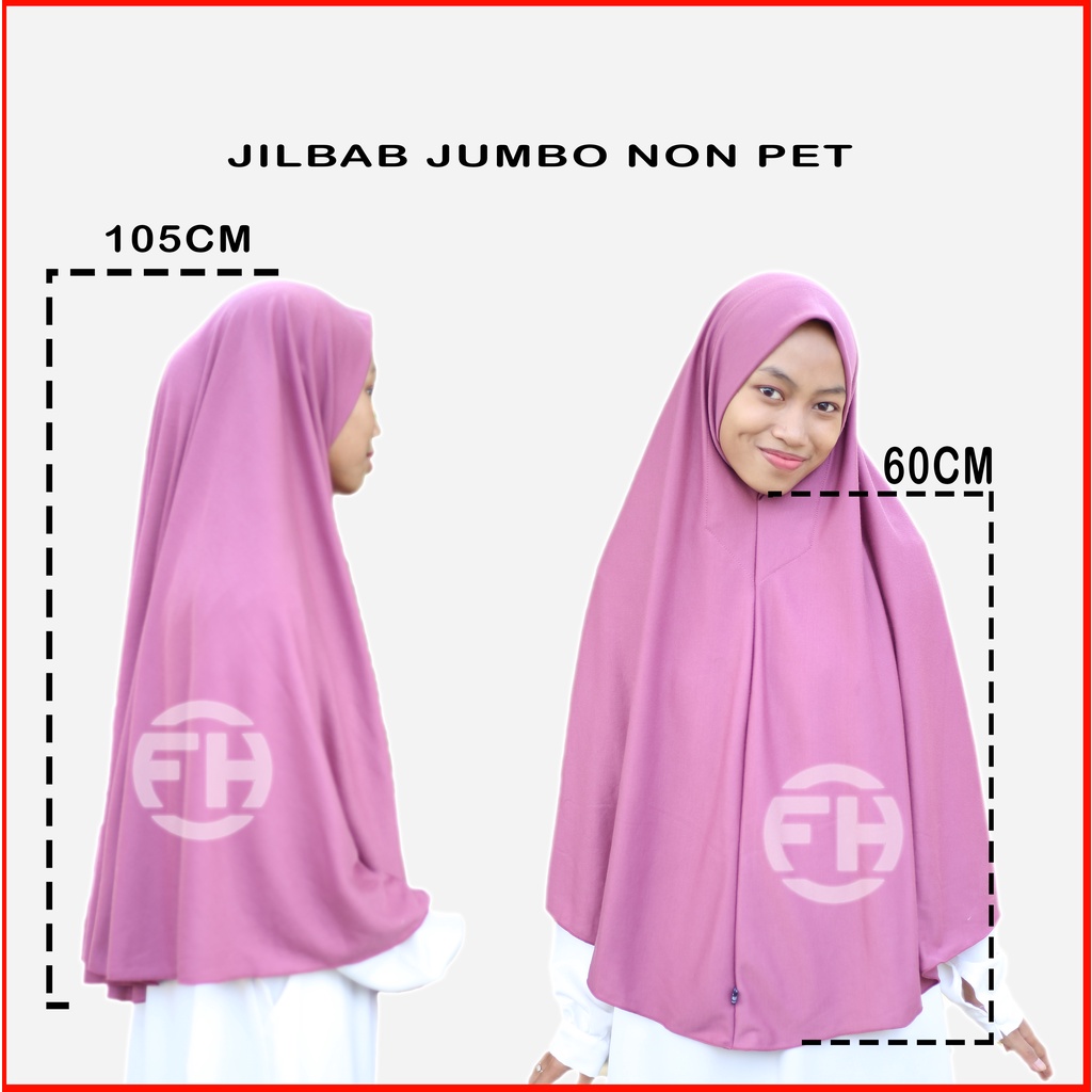 Jilbab Kaos Hijab Non Pet Jumbo atau Super Jumbo najwa pet non busa jilbab jumbo khimar jumbo