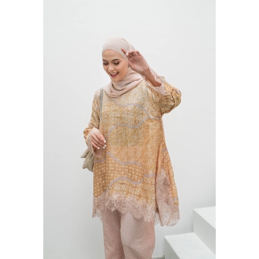 Setelan Baju Batik Wanita Set Celana Kulot Rok Lilit Instan Batik Viscose Pastel Modern Pesta Kondan