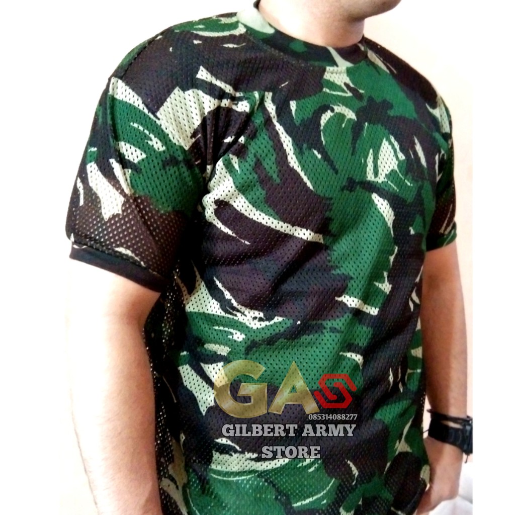 GILBERT ARMY STORE Kaos Loreng Jaring Malvinas Tni  Kaos Pria Army  Daleman loreng  Grosir Murah