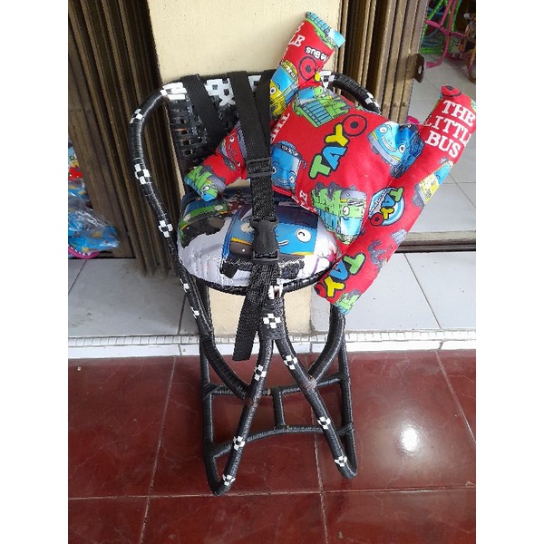 PAKET MURAH Kursi Boncengan Anak Motor Matic Lilitan Full Dilengkapi Sabuk Pengaman Dan BANTAL STANG