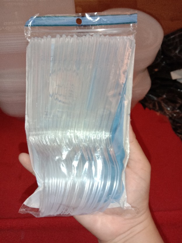 Sendok Makan Plastik Bening Isi 25