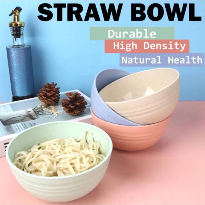 Mangkok wheat straw bowl mangkok jerami / serat gandum  plastik microwave warna warni