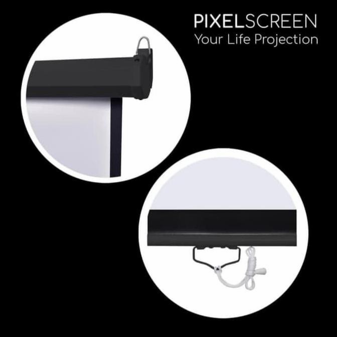 LAYAR PROYEKTOR 70&quot; INCH WALL / TRIPOD SCREEN PROJECTOR PIXEL #PROMO