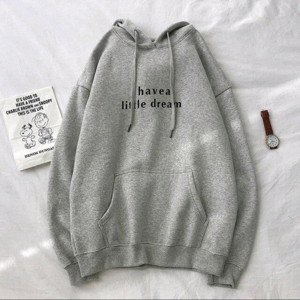 LITTLE DREAM Sweater Hoodie Wanita Bahan Fleece-3