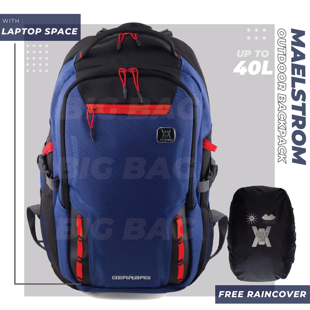 PTS - Tas Ransel Outdoor Pria Gear Bag 13114 - MAELSTROM Laptop Backpack + FREE Raincover Promo Diskon