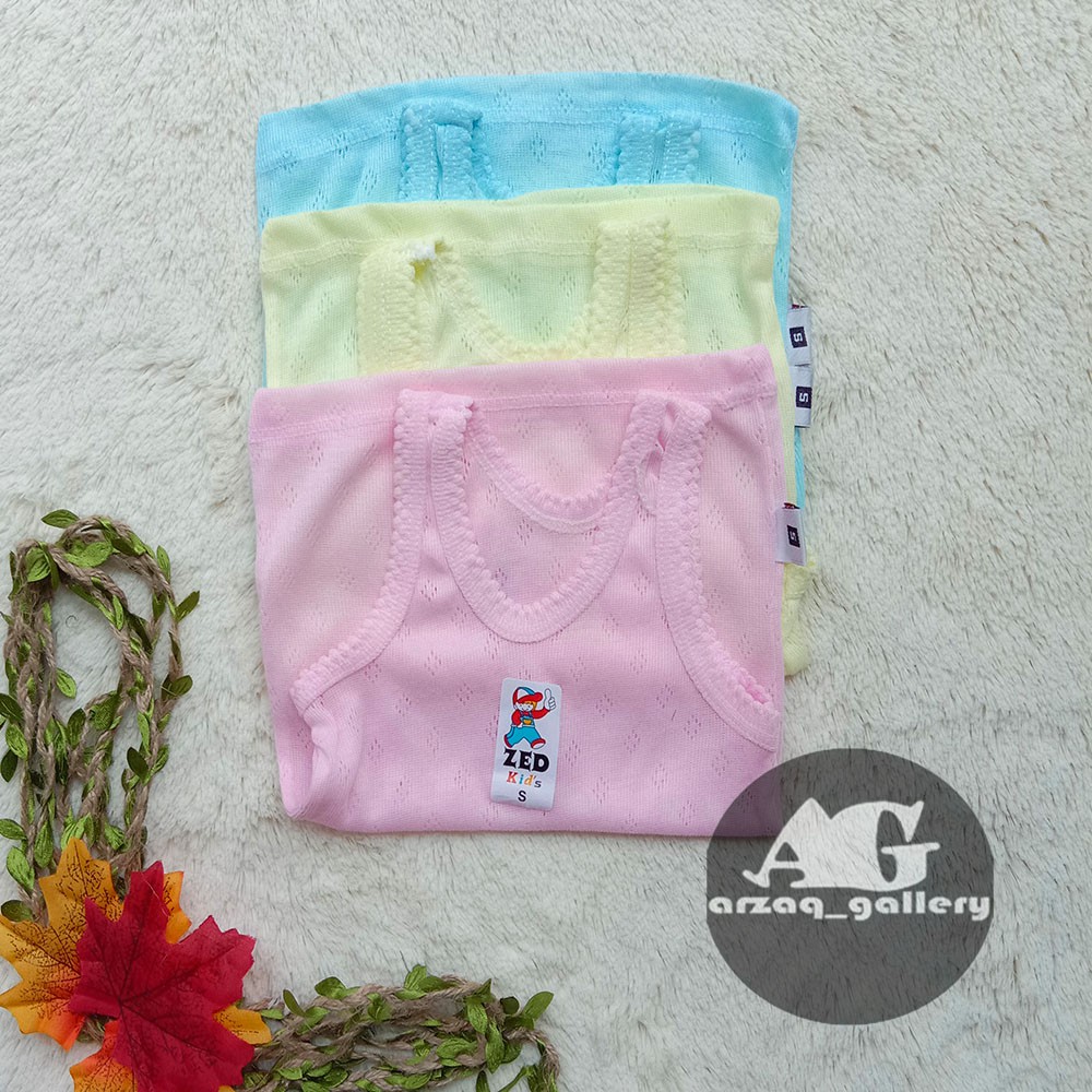 3 pcs - SINGLET ZED KIDS WARNA | singlet berpori | singlet bayi bolong kaos dalam bayi dan anak | Kaos Dalam Anak | Pakaian Dalam Anak | Tangtop | Singlet