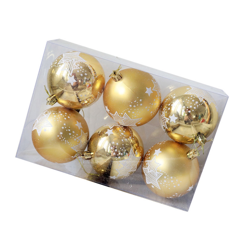 6pcs Ornamen Bola Gantung Bahan Plastik Untuk Dekorasi Pohon Natal