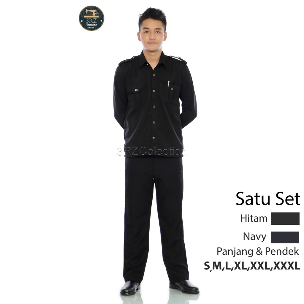 Seragam safari Baju safari Setelan safari security safari satpam Safari Lengan pendek Lengan panjang