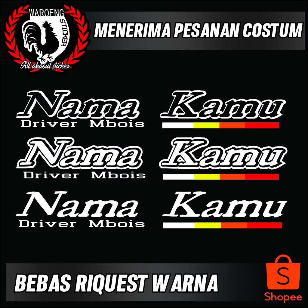 Cutting Stiker / Sticker Custom / Stiker Truk Kaca Depan Mobil Bismillah Canter Ragasa Elf Fuso