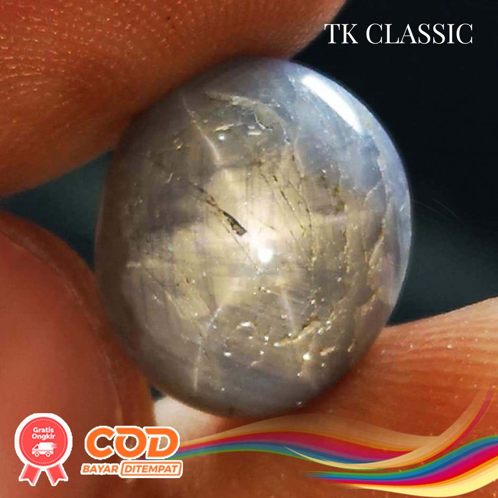 Natural Batu Permata Blue Star Light Blue Safir Star
