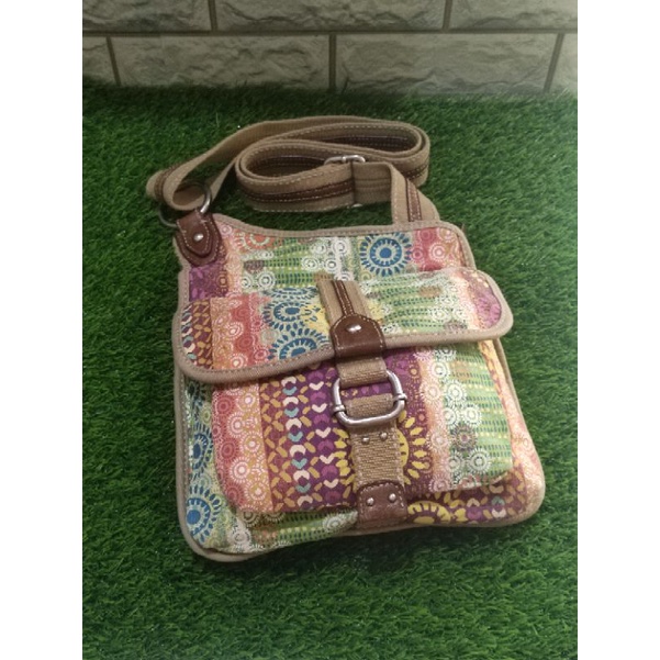 Tas Fossil Crossbody Sling Bag Keyper Key Per Canvas Vintage
