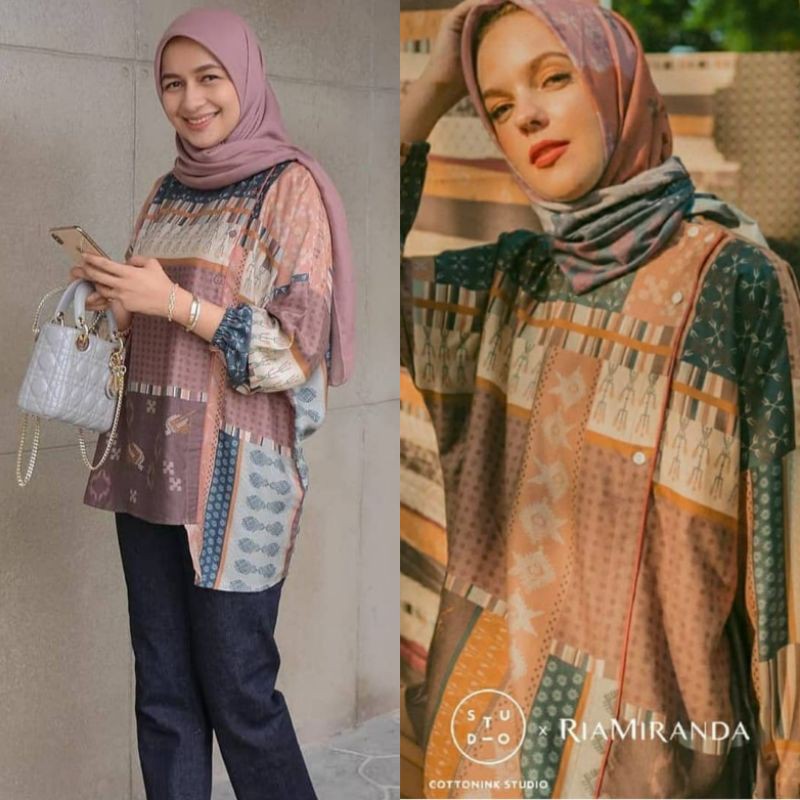 ria miranda x cotton ink maroon printed tamou