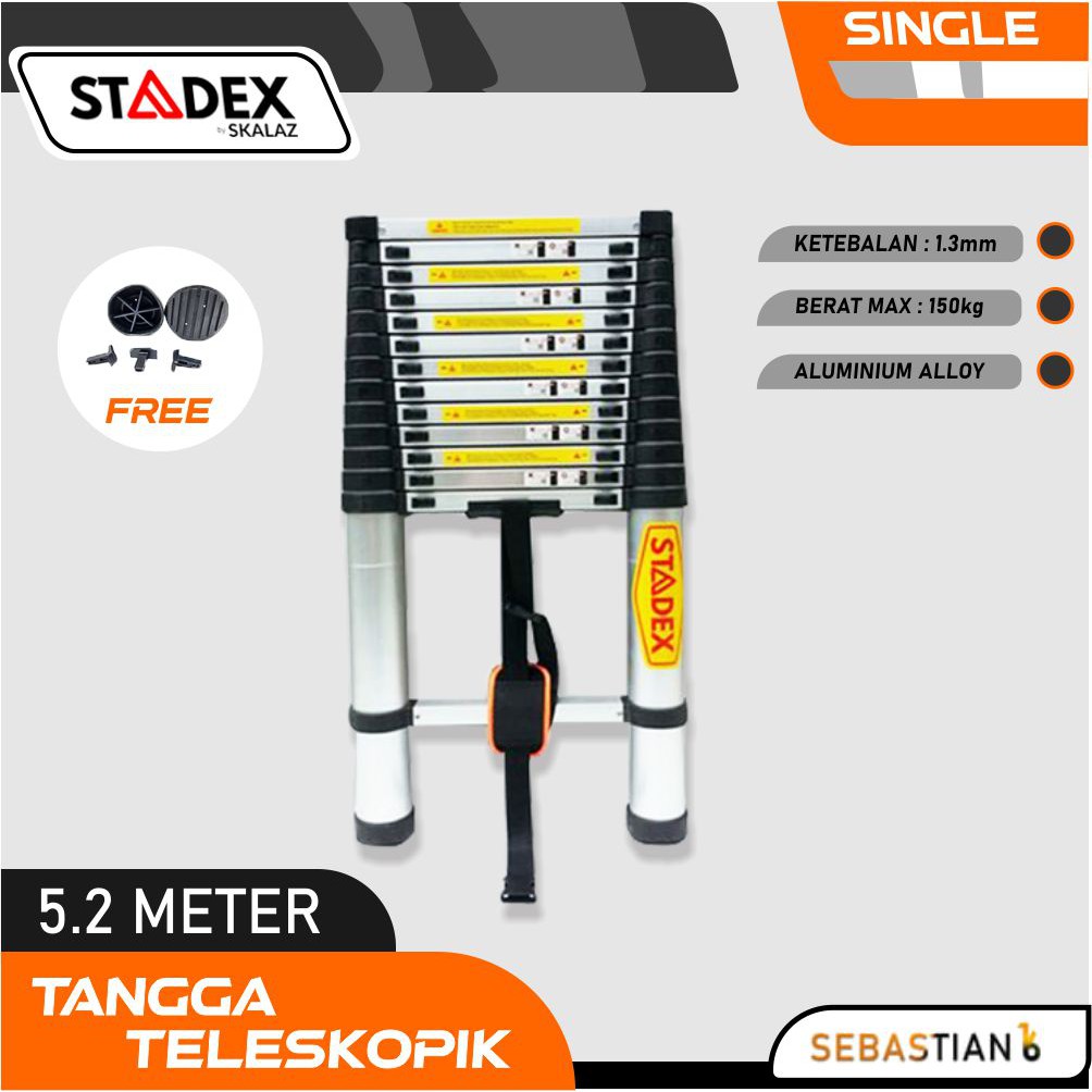 Tangga Teleskopik Panjang 5.2 meter Stadex Tanggga Lipat Teleskopik 5.2