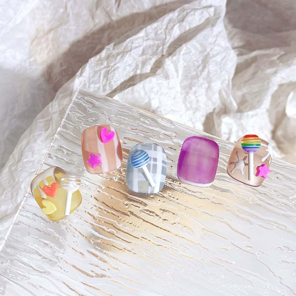 NEEDWAY Lollipop Perhiasan Nail Art Campur Musim Panas Lucu Permen Manis Kartun DIY Alat Nail Art