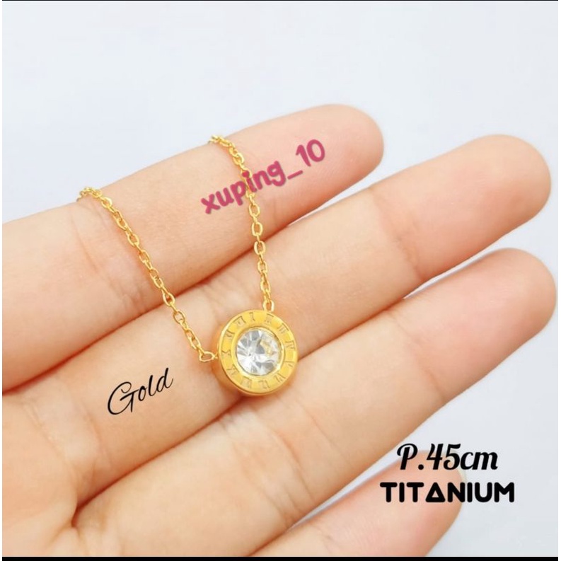 Kalung TITANIUM simple termanis Brand Perhiasan Anti karat&amp;Anti Luntur gold&amp;Silver