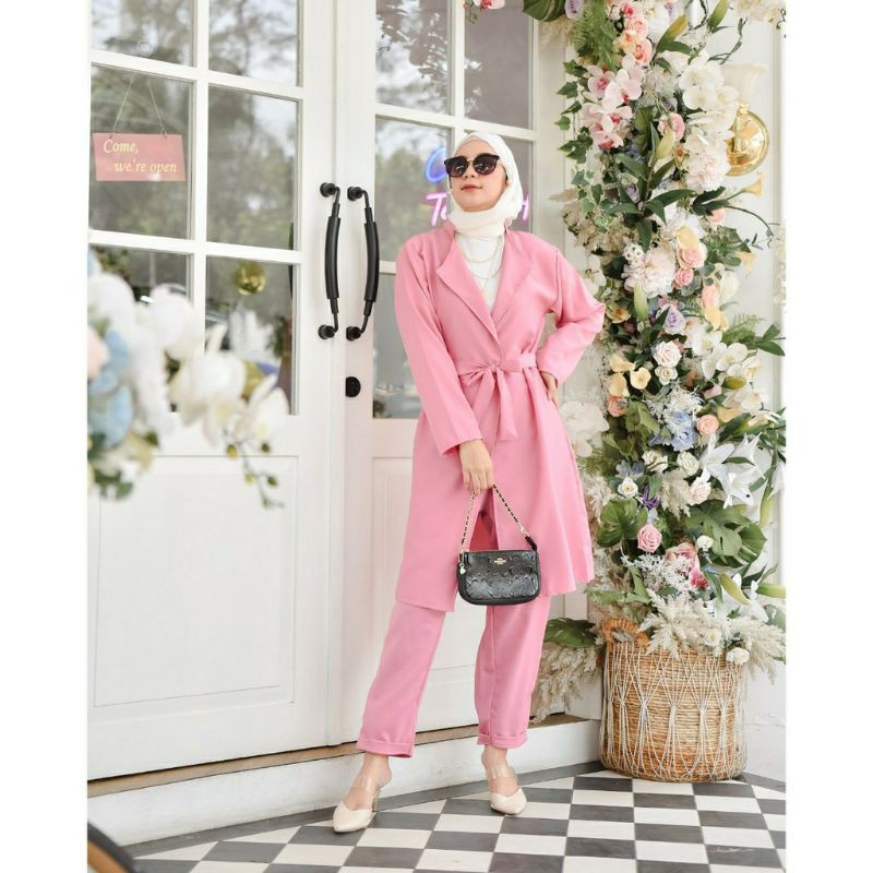 Baju setelan | blazer panjang | fashion muslim| baju wanita