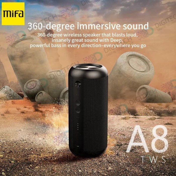 Mifa A8 Tws Bluetooth Speaker 30W Stereo Sound Ipx7 Waterproof - Hitam