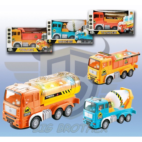 Mainan Anak Mobilan Dump Truk Molen Semen MOBIL ENGINERING CONSTRUKSI Berlampu bersuara  777-71 B.O-5