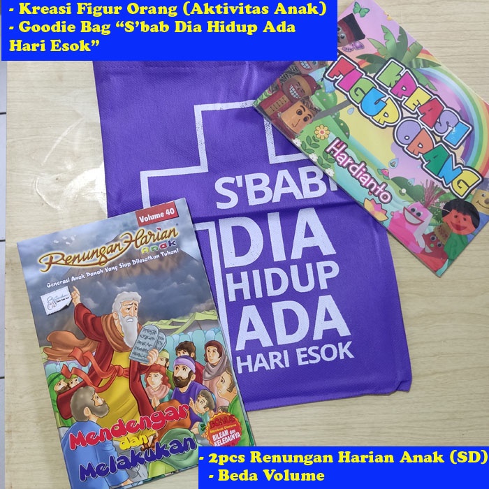 RENUNGAN HARIAN ANAK SD DAN KREASI HIASAN FIGUR ORANG BONUS GOODIE BAG - BUKU ANAK KRISTEN DAN KATOL