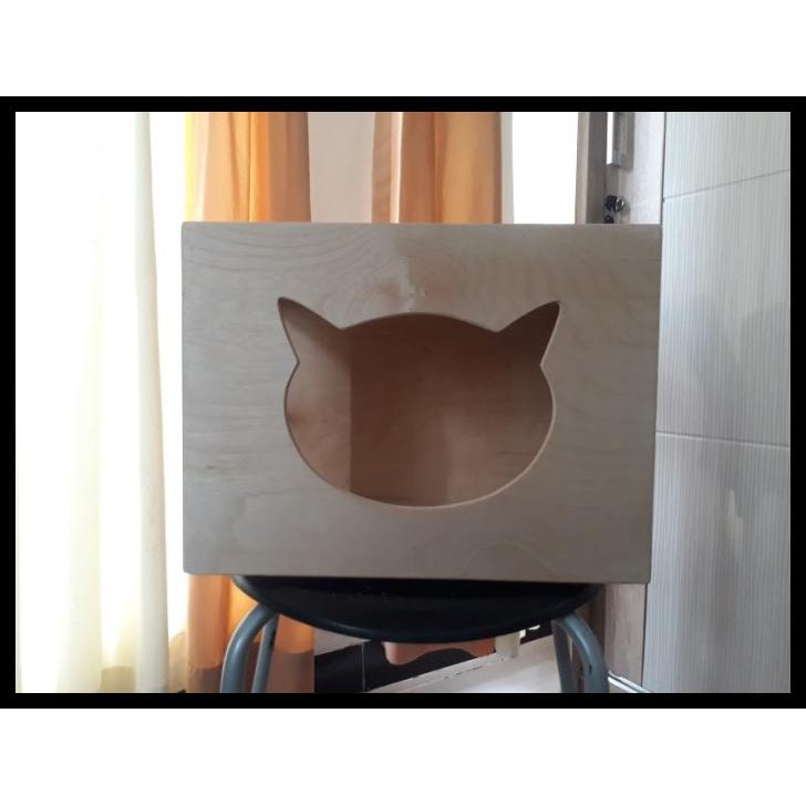 Rumah kandang kucing kayu cat house playground custom - Kepala