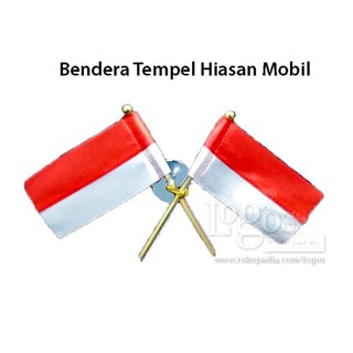 Bendera tempel merah  putih  hiasan kaca mobil dekorasi  