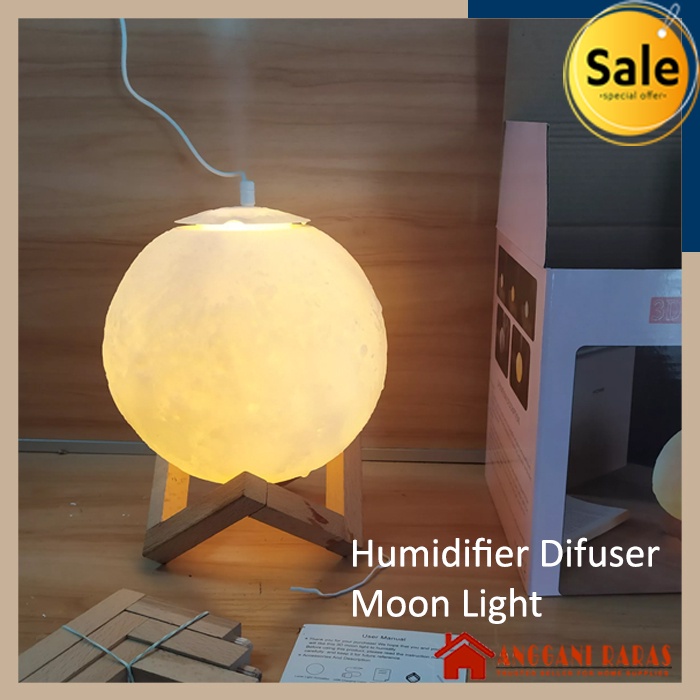 Lampu Tidur Hias Moonlight dengan Difuser Humidifier Pewangi Ruangan Aromaterapi Charger USB 800ml