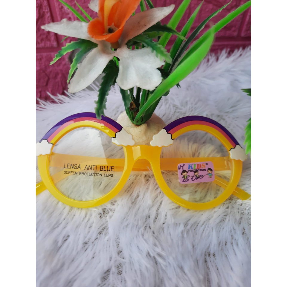 Kacamata Anak-anak type LC746A Glasse Round Computer Anti Radiation Anti Blue Light Lens Kacamata Ringan