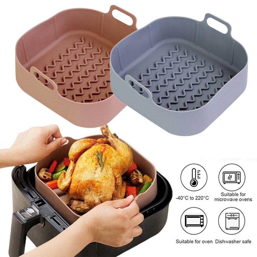 R-FLOWER Square Silicone Pot Grill Pot Tray Masak Reusable Pizza Plate Baking Basket