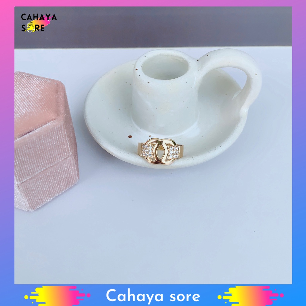 Cincin Xuping Gold Cincin Dewasa Model Permata Double Love CD09